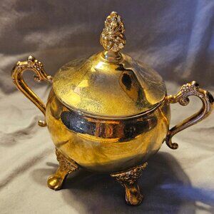 Gold Plated Footed Sugar Bowl (item#3172G1)